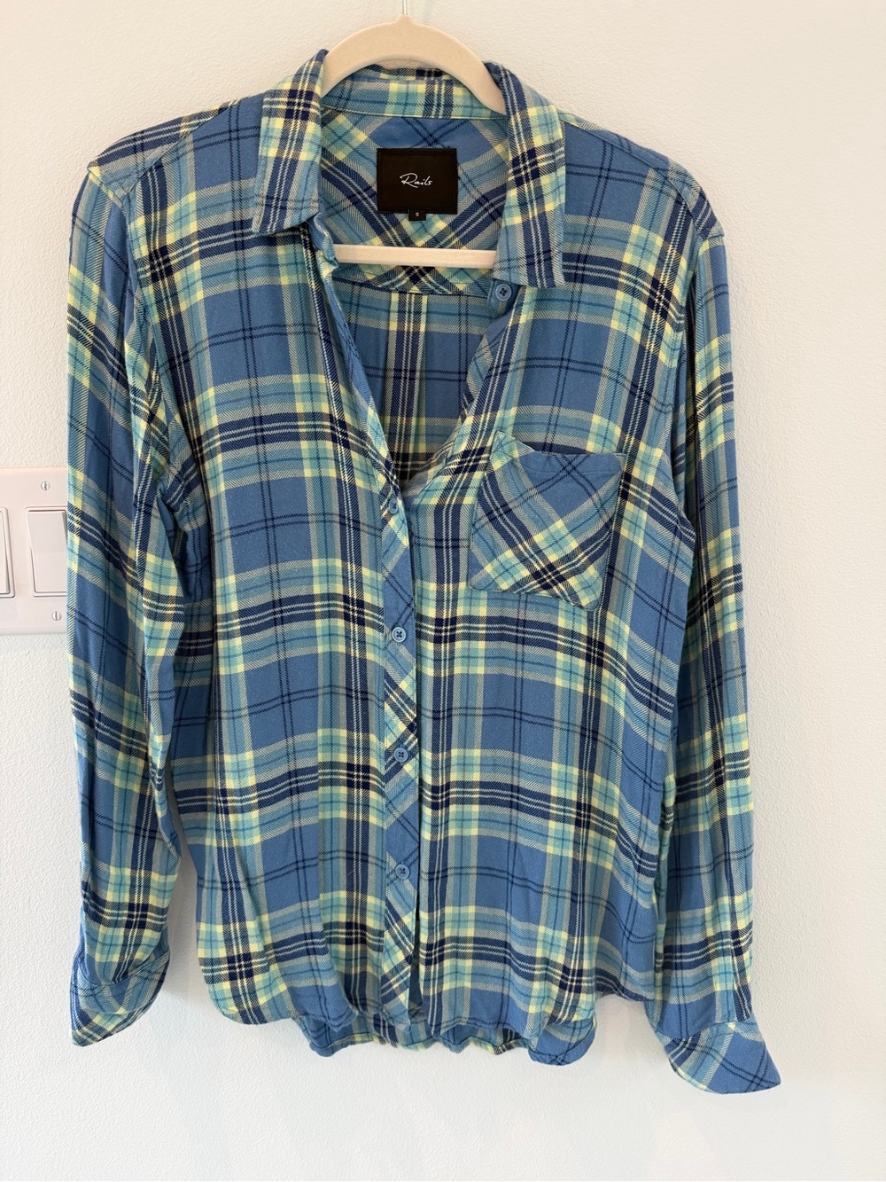 Rails Blue and Yellow Plaid Button-Down Shirt - Rails
